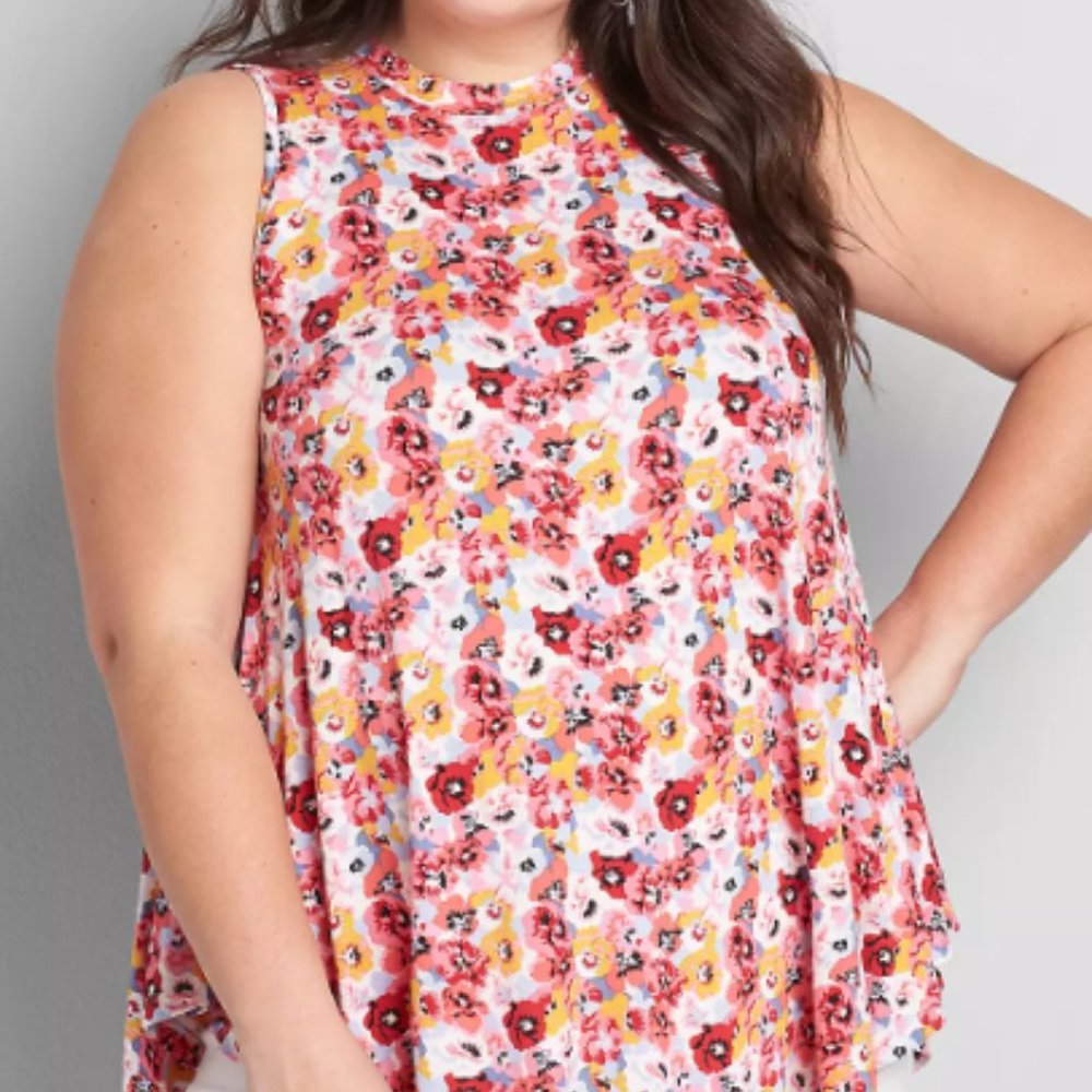 EUC Lane Bryant, Floral High Neck Tank, 18/20